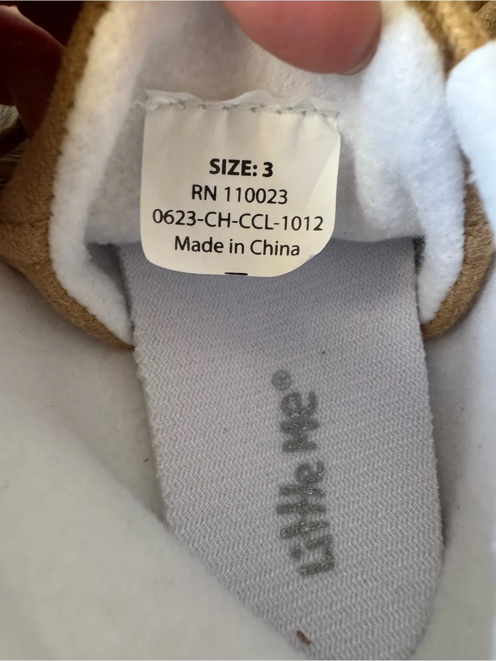 Little Me Tan Suede Fringe Moccasin Booties Baby Shoes Fleece Lined Size 3